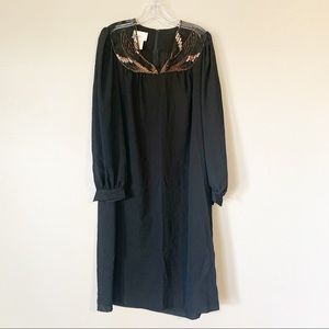 VGUC vintage Chez California black sheer dress